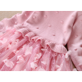 Camisolas mangas compridas rendas bebê meninas vestidos de inverno crianças blusas top dress bottom outono estilo